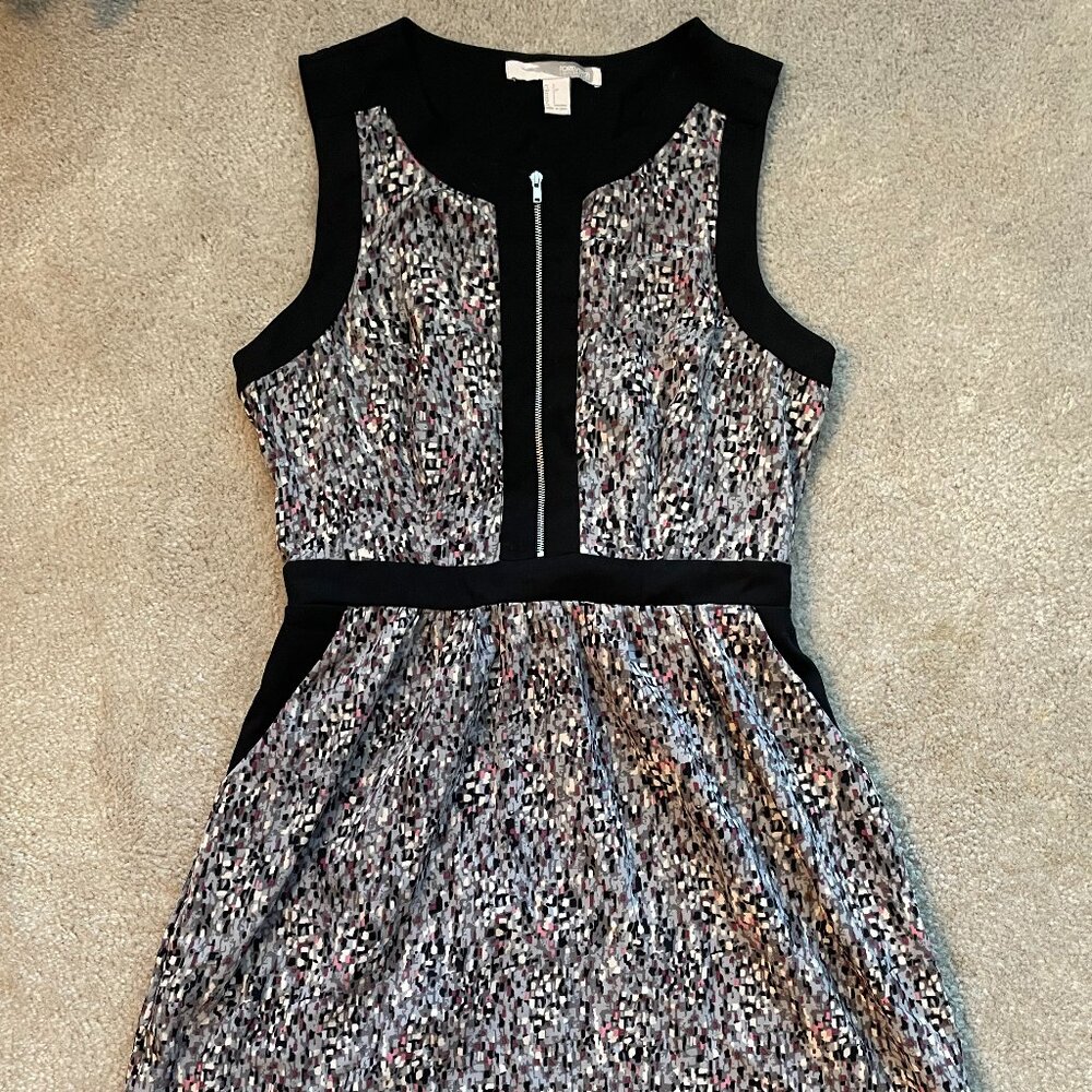 Forever21 zip front multicolor sleeveless dress